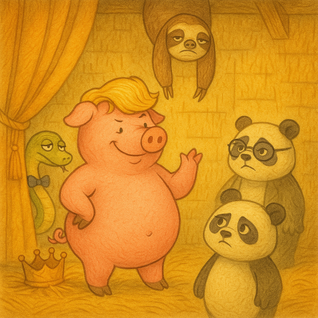 Twump tricking the sheep with his friends