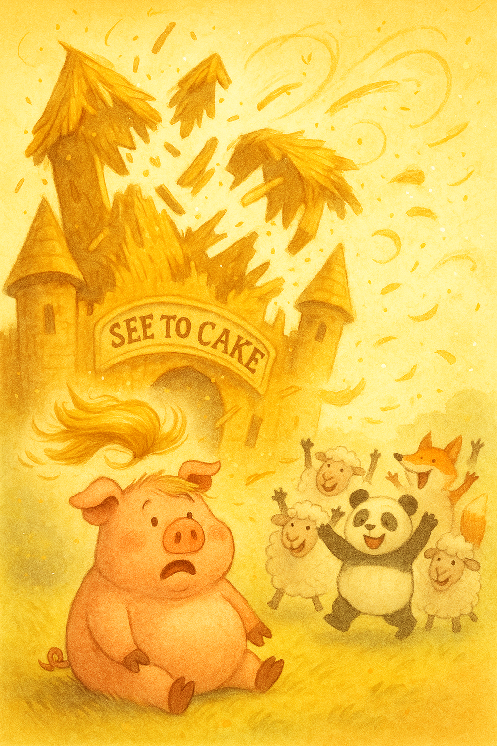 Palace blowing away in storm